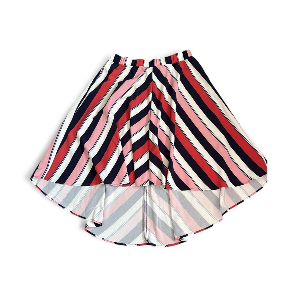 Lane Bryant- High Low Elastic Waist Band Pink and Navy Women's Skirt - 18 or 1X